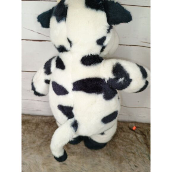 Plush Cow Stuffed Animal By Build a Bear 12" Black & White‎ Spotted Soft Toy - Picture 2 of 6